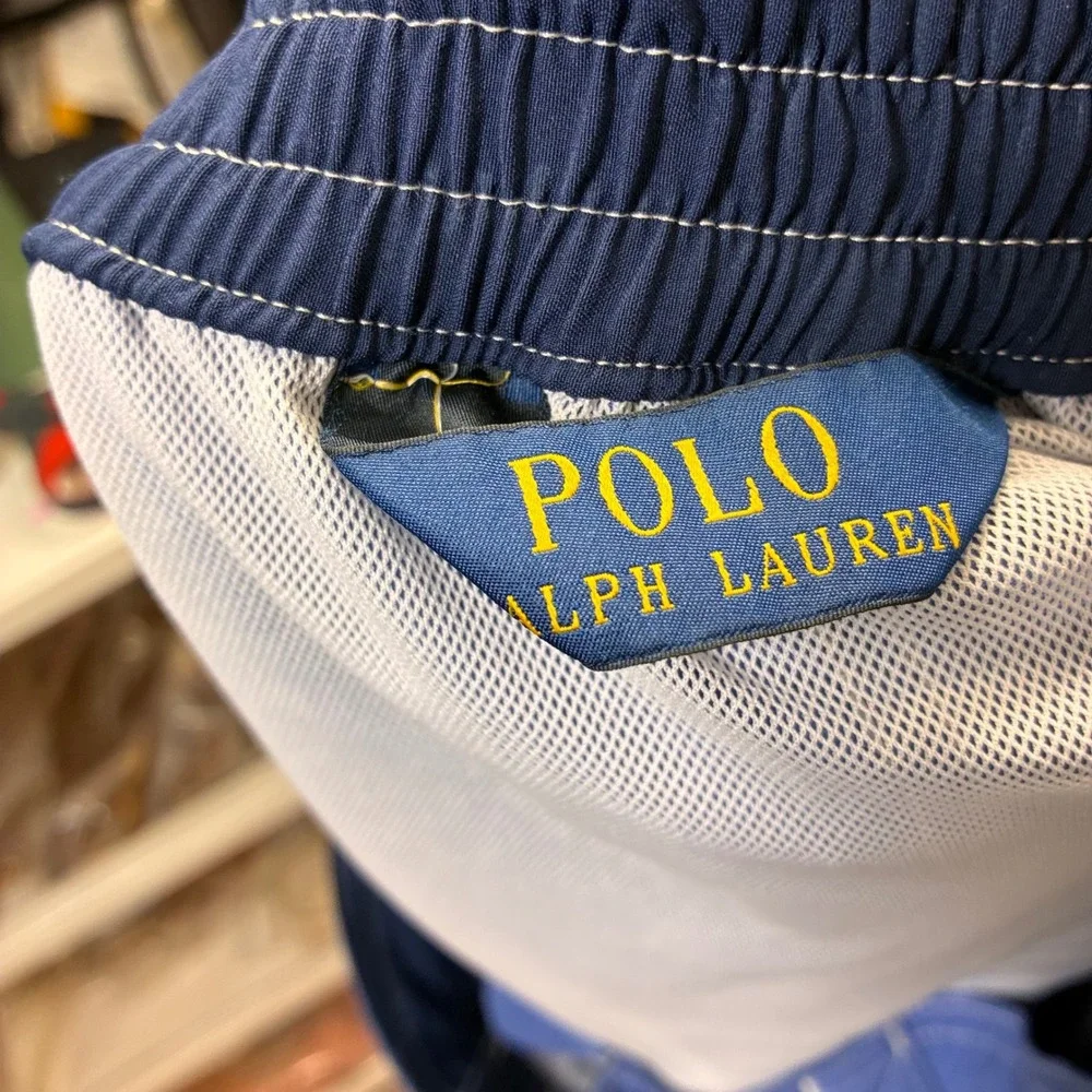 Polo Ralph Lauren Swim Trunks Mens XL Blue Cargo Board Mesh Lined Coastal Resort